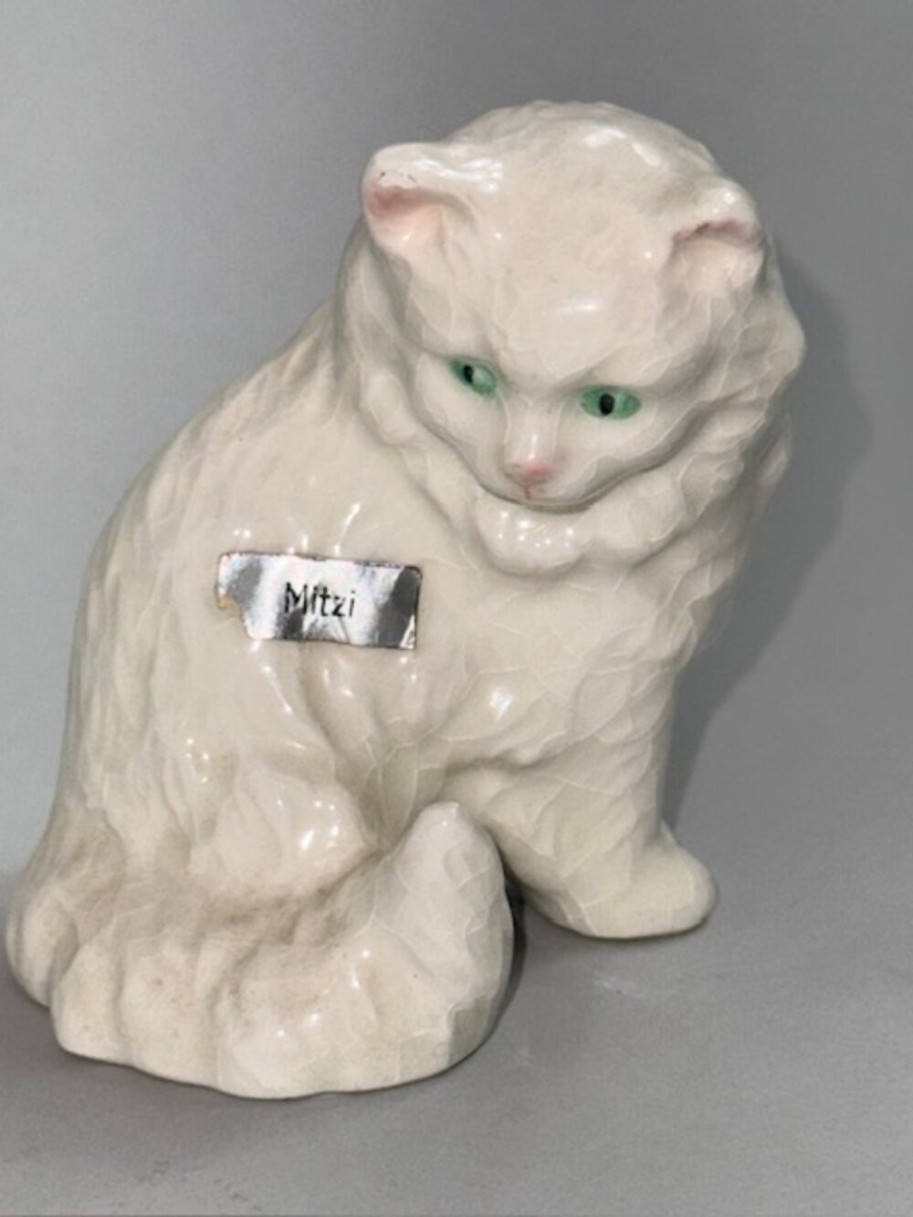 Vintage Goebel Hummel Mitzi Cat Figurine Kitten Anthropomorphic Kitty White 1960